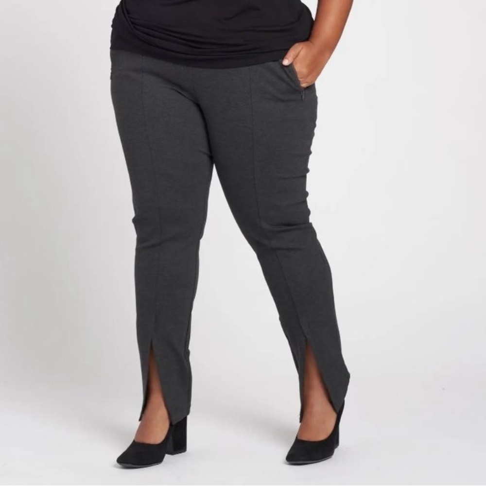 Universal Standard Flaunt Slit High Rise Ponte Pants Womens 12 Stretch Office